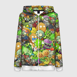 Женская толстовка на молнии PLANTS VS ZOMBIES