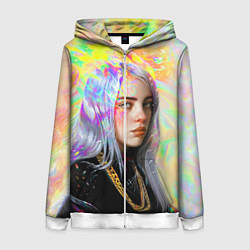 Толстовка на молнии женская Billie Eilish, цвет: 3D-белый