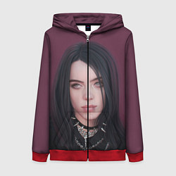 Толстовка на молнии женская BILLIE EILISH, цвет: 3D-красный