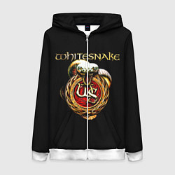 Толстовка на молнии женская Whitesnake, цвет: 3D-белый