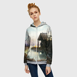 Толстовка на молнии женская STALKER, цвет: 3D-меланж — фото 2