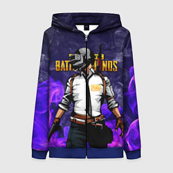 Толстовка на молнии женская PUBG, цвет: 3D-синий