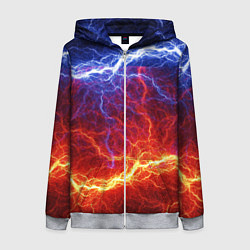 Толстовка на молнии женская Лёд и огонь, цвет: 3D-меланж