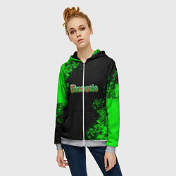 Толстовка на молнии женская Terraria, цвет: 3D-меланж — фото 2