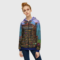 Толстовка на молнии женская TERRARIA, цвет: 3D-синий — фото 2