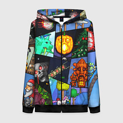 Толстовка на молнии женская Terraria allpic, цвет: 3D-черный