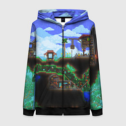 Толстовка на молнии женская TERRARIA, цвет: 3D-черный