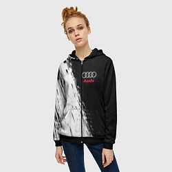 Толстовка на молнии женская AUDI, цвет: 3D-черный — фото 2