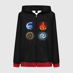 Толстовка на молнии женская Аватар, цвет: 3D-красный