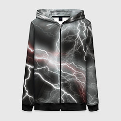 Толстовка на молнии женская Молния, цвет: 3D-черный