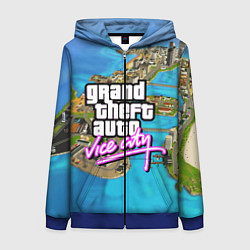 Толстовка на молнии женская GRAND THEFT AUTO:VICE CITY, цвет: 3D-синий