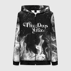Толстовка на молнии женская Three Days Grace, цвет: 3D-черный