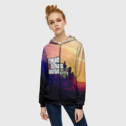 Толстовка на молнии женская GTA 5, цвет: 3D-черный — фото 2