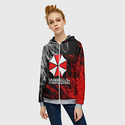Толстовка на молнии женская UMBRELLA CORP, цвет: 3D-меланж — фото 2
