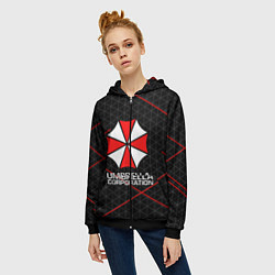 Толстовка на молнии женская UMBRELLA CORP, цвет: 3D-черный — фото 2