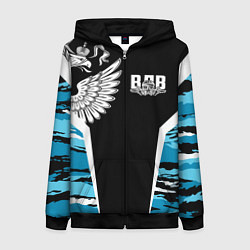 Толстовка на молнии женская Камуфляж ВДВ, цвет: 3D-черный