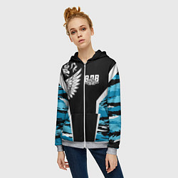 Толстовка на молнии женская Камуфляж ВДВ, цвет: 3D-меланж — фото 2
