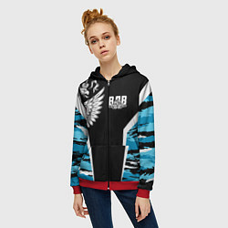 Толстовка на молнии женская Камуфляж ВДВ, цвет: 3D-красный — фото 2