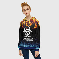 Толстовка на молнии женская UMBRELLA CORPORATION, цвет: 3D-синий — фото 2
