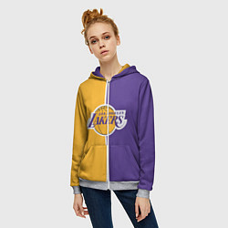 Толстовка на молнии женская LA LAKERS, цвет: 3D-меланж — фото 2