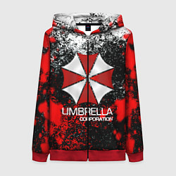 Толстовка на молнии женская UMBRELLA CORP, цвет: 3D-красный