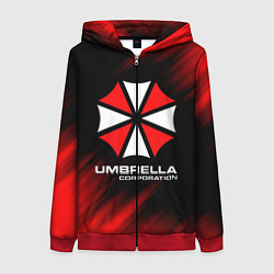 Толстовка на молнии женская Umbrella Corporation, цвет: 3D-красный