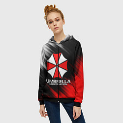 Толстовка на молнии женская UMBRELLA CORP, цвет: 3D-черный — фото 2