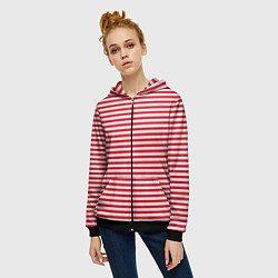 Толстовка на молнии женская Тельняшка Внутренних Войск, цвет: 3D-черный — фото 2