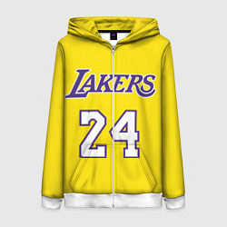 Толстовка на молнии женская Kobe Bryant 24, цвет: 3D-белый