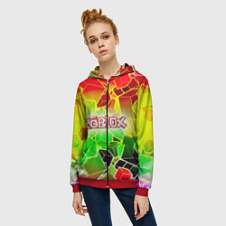 Толстовка на молнии женская Роблокс, цвет: 3D-красный — фото 2