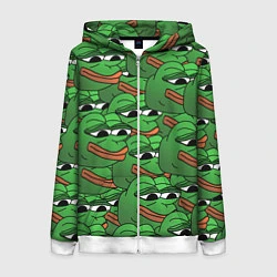 Толстовка на молнии женская Pepe The Frog, цвет: 3D-белый