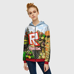 Толстовка на молнии женская ROBLOX, цвет: 3D-красный — фото 2