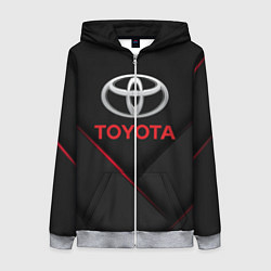 Толстовка на молнии женская TOYOTA, цвет: 3D-меланж