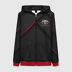 Толстовка на молнии женская TOYOTA, цвет: 3D-красный