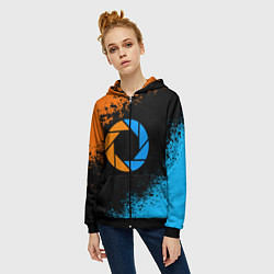 Толстовка на молнии женская PORTAL, цвет: 3D-черный — фото 2
