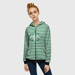 Толстовка на молнии женская Пограничные Войска, цвет: 3D-черный — фото 2