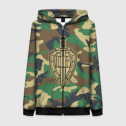 Толстовка на молнии женская Пограничные Войска, цвет: 3D-черный