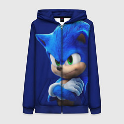 Толстовка на молнии женская SONIC, цвет: 3D-синий