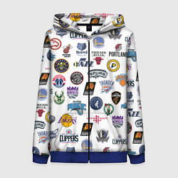 Женская толстовка на молнии NBA Pattern