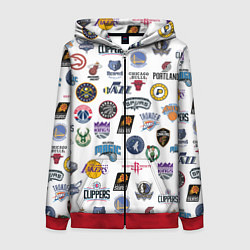 Женская толстовка на молнии NBA Pattern