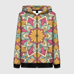 Толстовка на молнии женская Абстрактный узор, цвет: 3D-черный