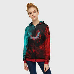 Толстовка на молнии женская DEVIL MAY CRY, цвет: 3D-красный — фото 2
