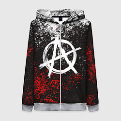 Толстовка на молнии женская АНАРХИЯ, цвет: 3D-меланж