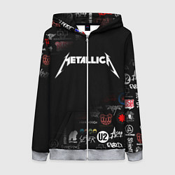 Толстовка на молнии женская Metallica, цвет: 3D-меланж