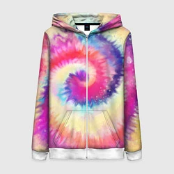 Женская толстовка на молнии Tie Dye vortex