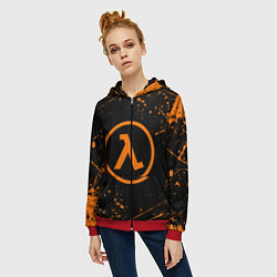 Толстовка на молнии женская HALF-LIFE, цвет: 3D-красный — фото 2