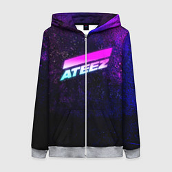 Толстовка на молнии женская ATEEZ neon, цвет: 3D-меланж