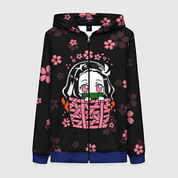 Толстовка на молнии женская KIMETSU NO YAIBA, цвет: 3D-синий