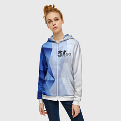 Толстовка на молнии женская CS Academy, цвет: 3D-белый — фото 2