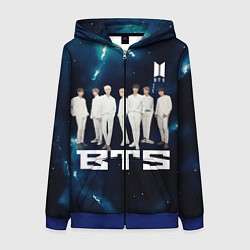 Толстовка на молнии женская BTS, цвет: 3D-синий
